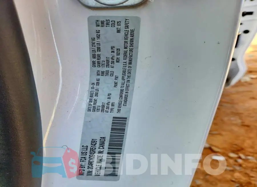 2C4RC1CG4SR514391 Photo# 13