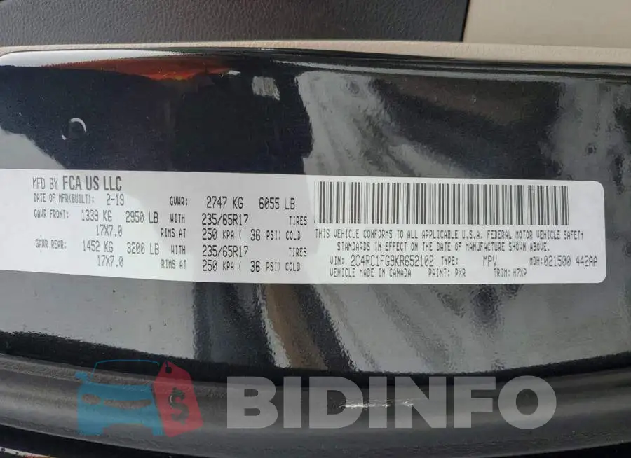 2C4RC1FG9KR652102 Photo# 13