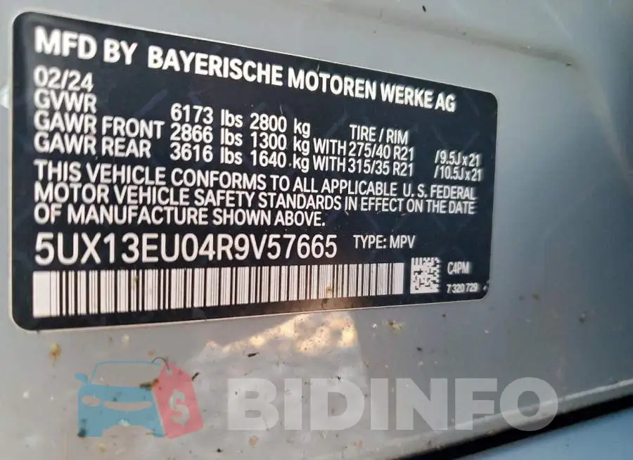 5UX13EU04R9V57665 Photo# 13