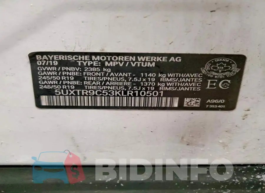5UXTR9C53KLR10501 Photo# 13