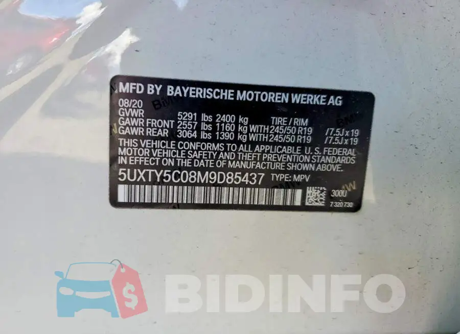 5UXTY5C08M9D85437 Photo# 13