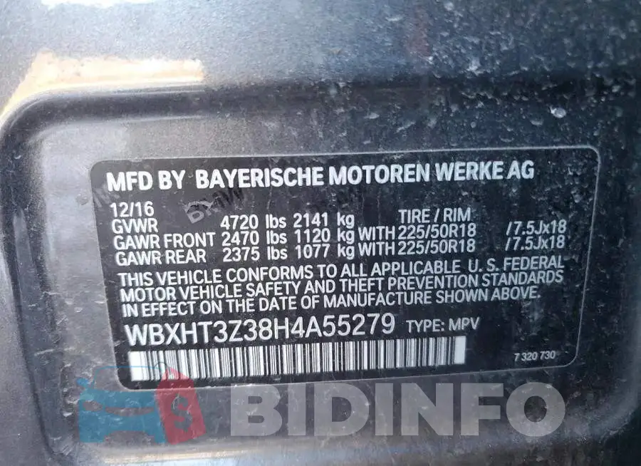 WBXHT3Z38H4A55279 Photo# 14