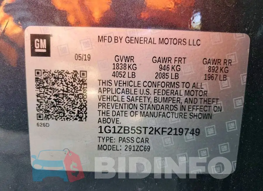 1G1ZB5ST2KF219749 Photo# 13