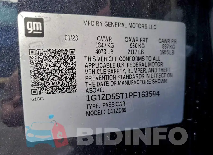 1G1ZD5ST1PF163594 Photo# 13
