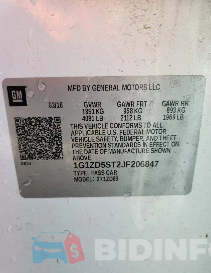 1G1ZD5ST2JF206847 Photo# 12