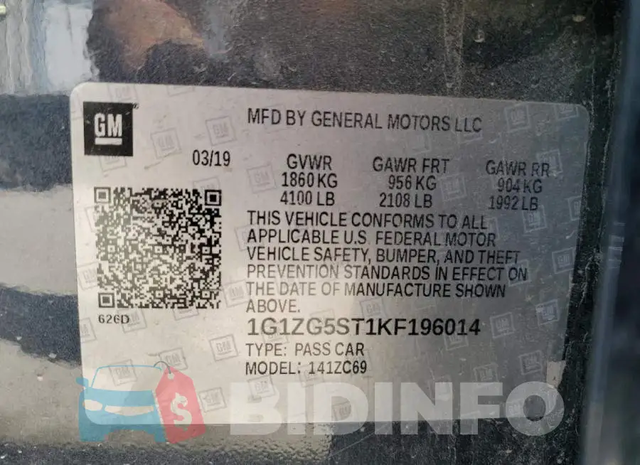 1G1ZG5ST1KF196014 Photo# 13