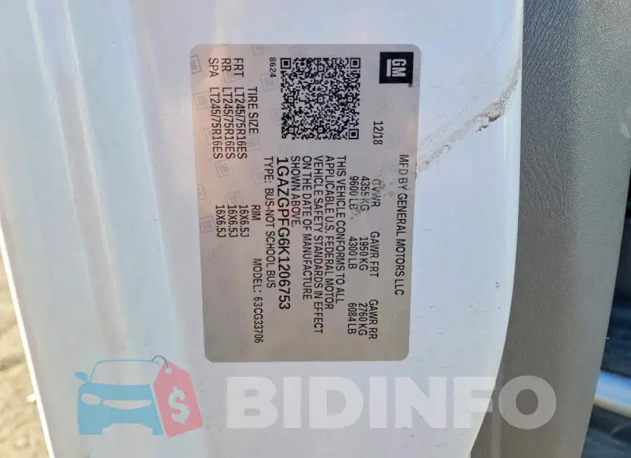 1GAZGPFG6K1206753 Photo# 13