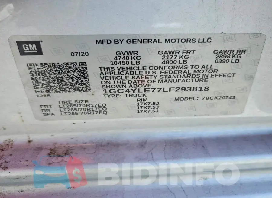 1GC4YLE77LF293818 Photo# 12