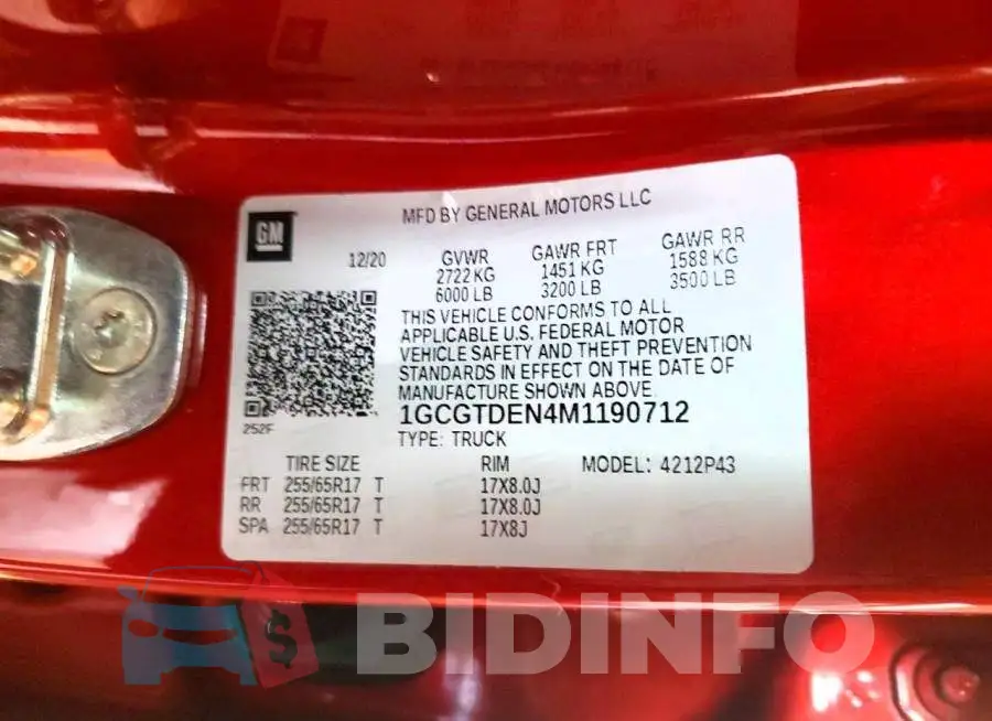 1GCGTDEN4M1190712 Photo# 13