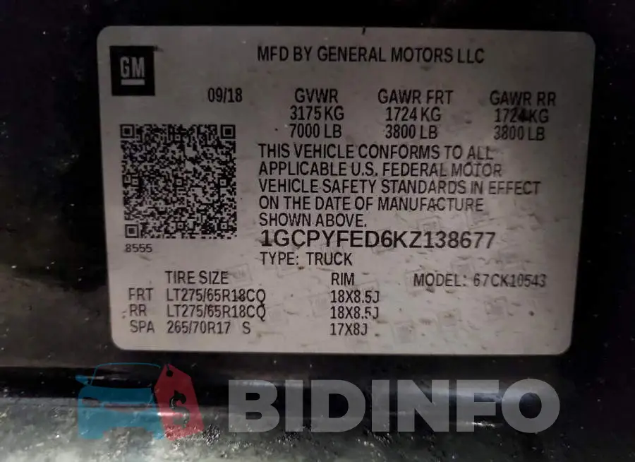 1GCPYFED6KZ138677 Photo# 13