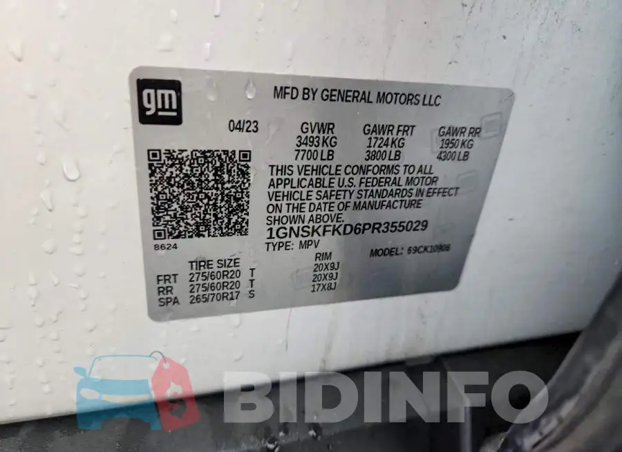 1GNSKFKD6PR355029 Photo# 14