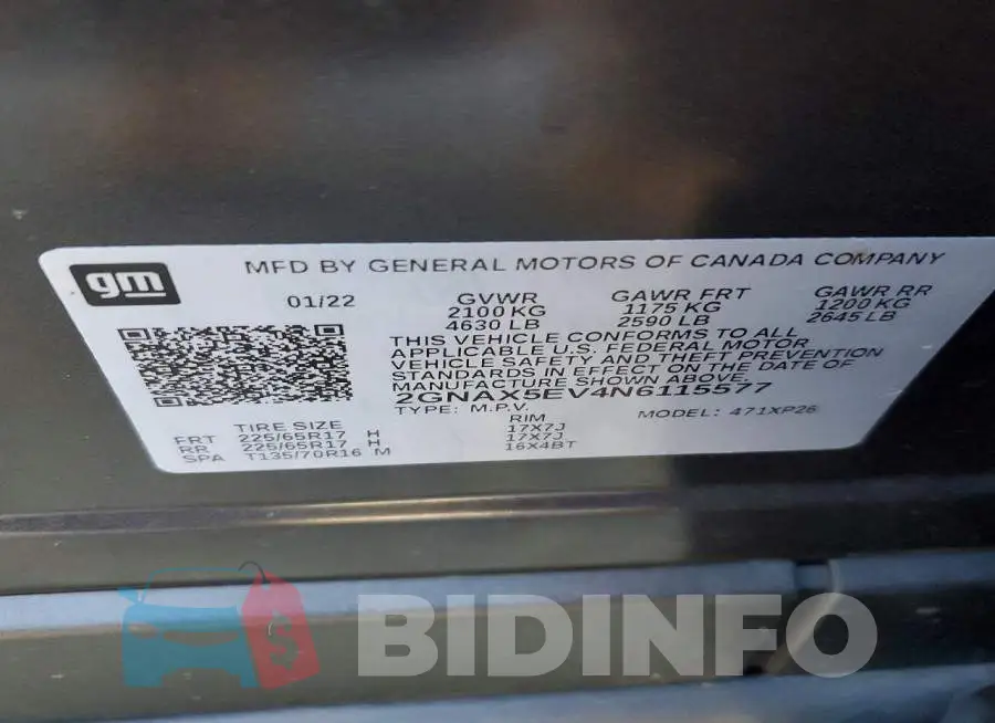 2GNAX5EV4N6115577 Photo# 14