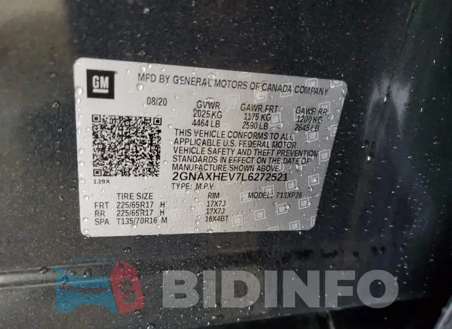 2GNAXHEV7L6272521 Photo# 13