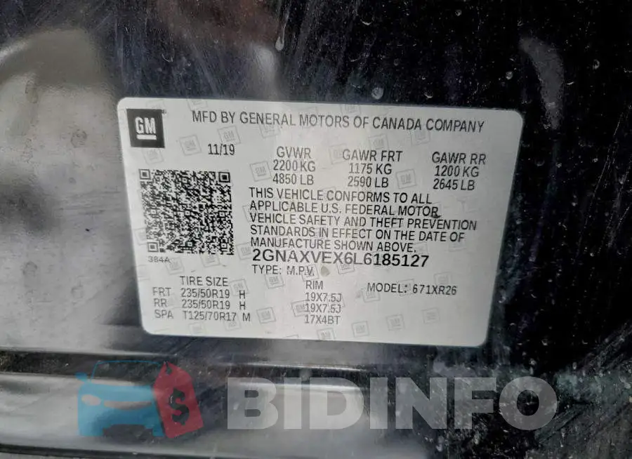 2GNAXVEX6L6185127 Photo# 13