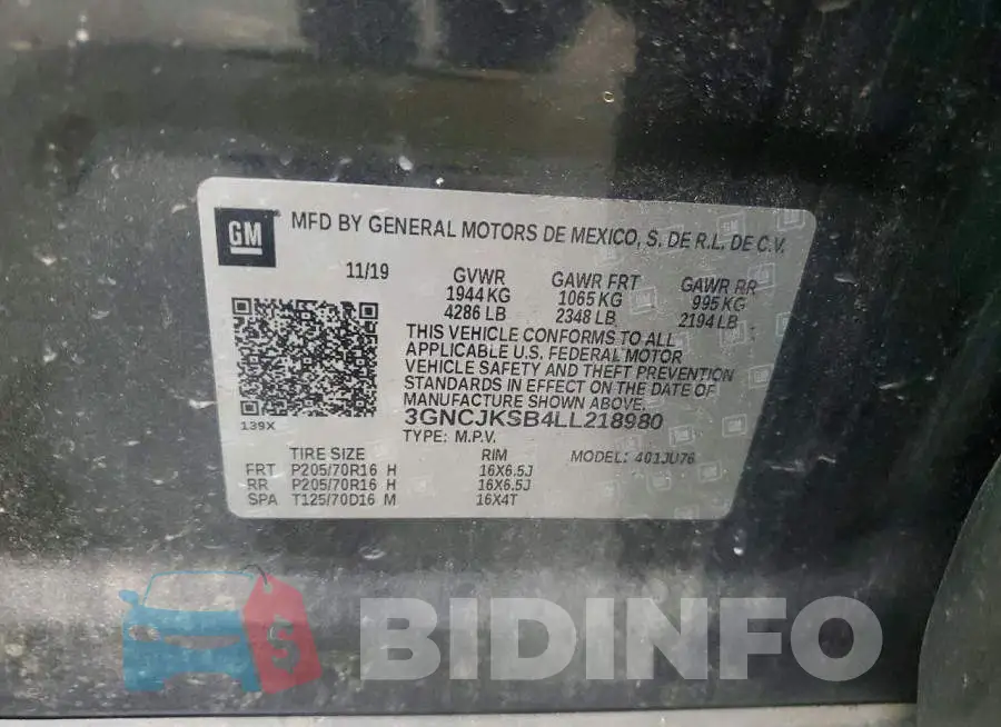 3GNCJKSB4LL218980 Photo# 13