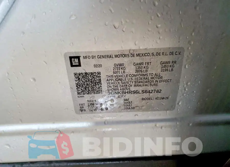 3GNKBHRS6LS642782 Photo# 13