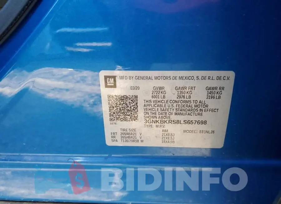 3GNKBKRS8LS657698 Photo# 13