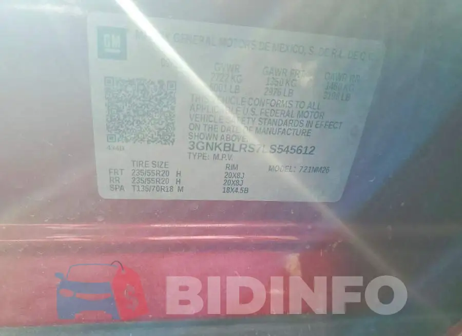 3GNKBLRS7LS545612 Photo# 12