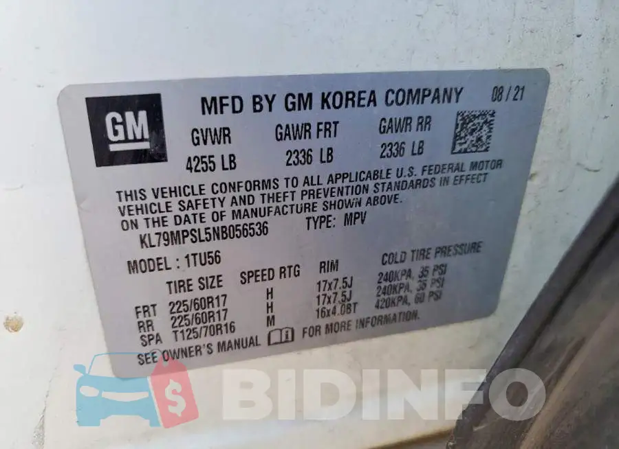 KL79MPSL5NB056536 Photo# 13