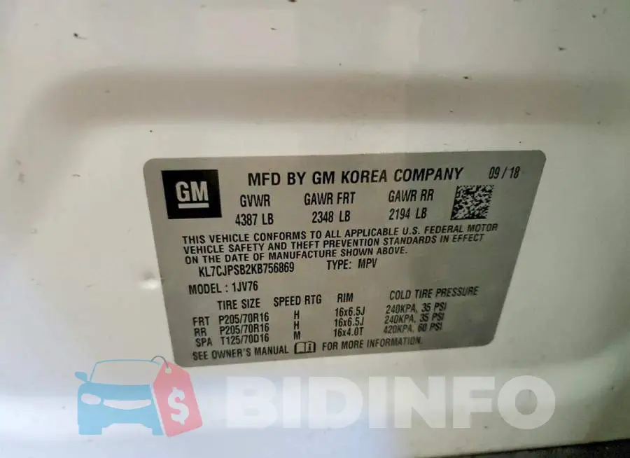KL7CJPSB2KB756869 Photo# 13