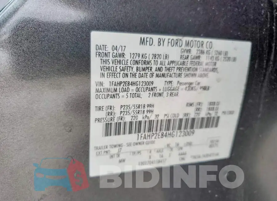 1FAHP2E84HG123009 Photo# 12