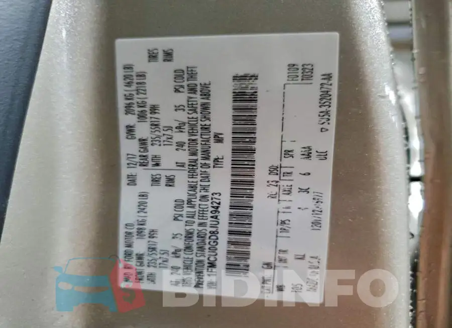 1FMCU0GD8JUA94273 Photo# 14
