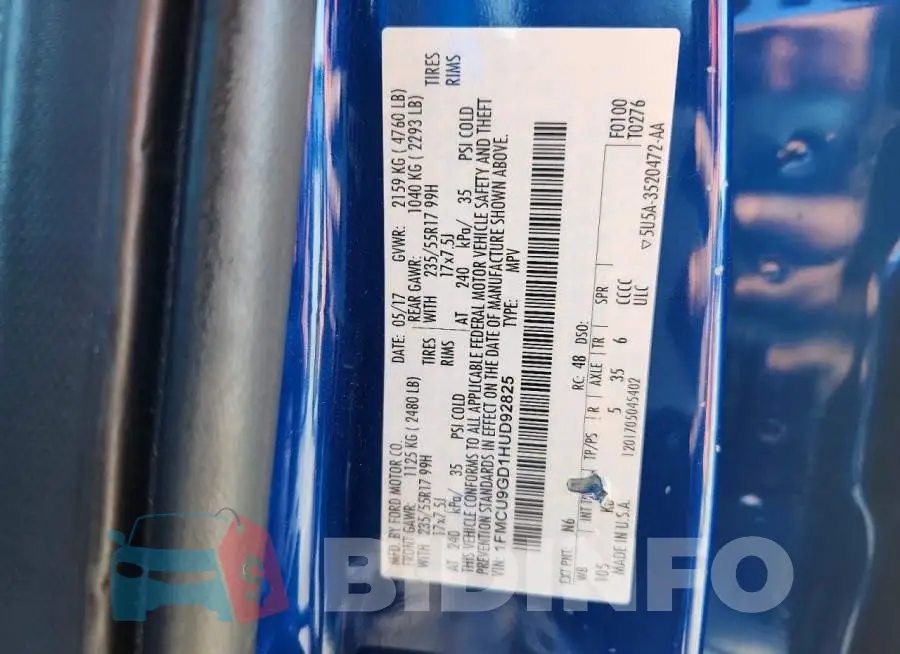 1FMCU9GD1HUD92825 Photo# 14