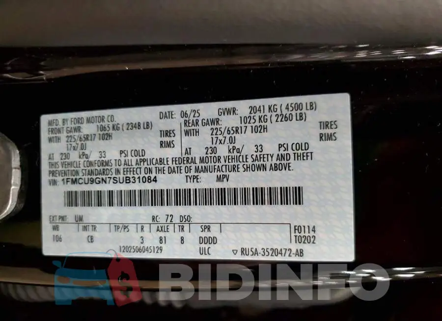 1FMCU9GN7SUB31084 Photo# 13