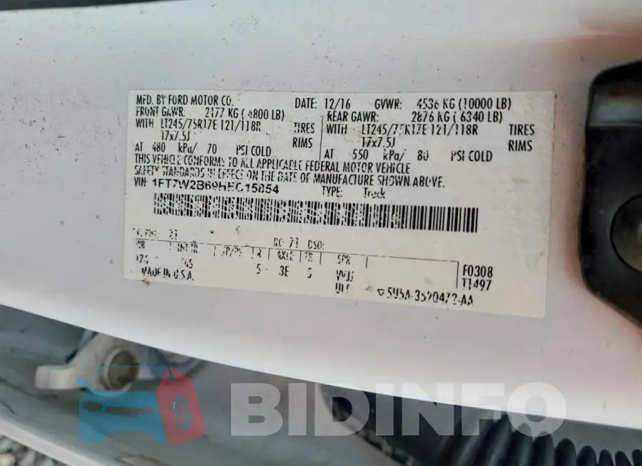 1FT7W2B69HEC15854 Photo# 12