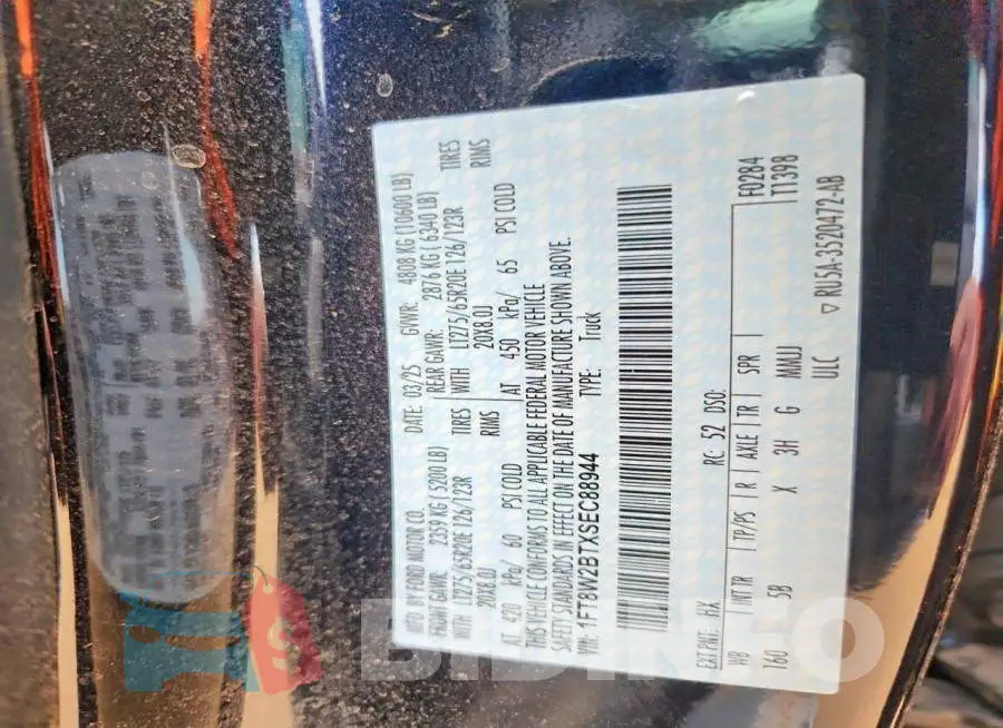 1FT8W2BTXSEC88944 Photo# 12