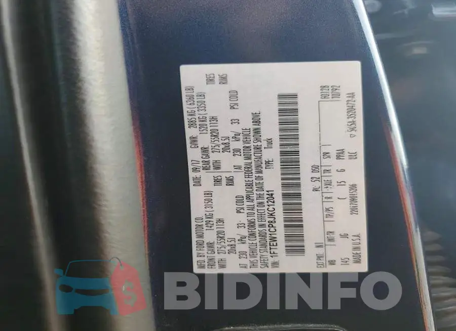 1FTEW1CP8JKC12041 Photo# 12