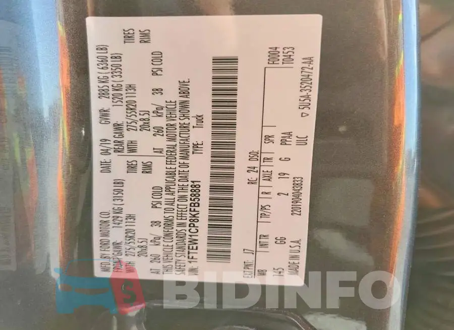 1FTEW1CP8KFB58881 Photo# 12