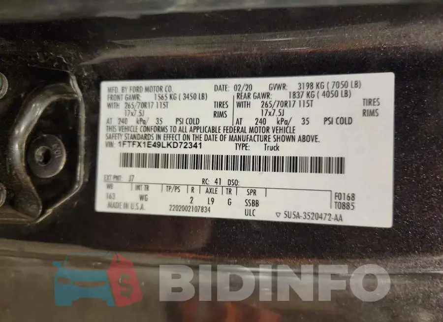 1FTFX1E49LKD72341 Photo# 12