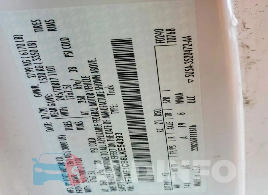 1FTMF1CB6LKE54393 Photo# 12