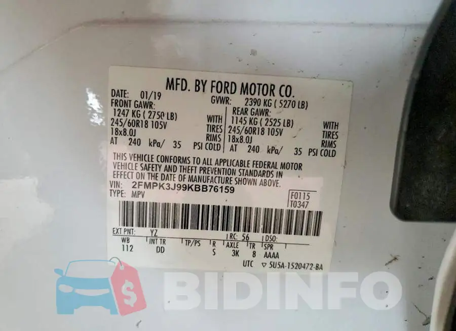 2FMPK3J99KBB76159 Photo# 12