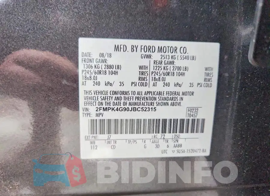 2FMPK4G90JBC52315 Photo# 14
