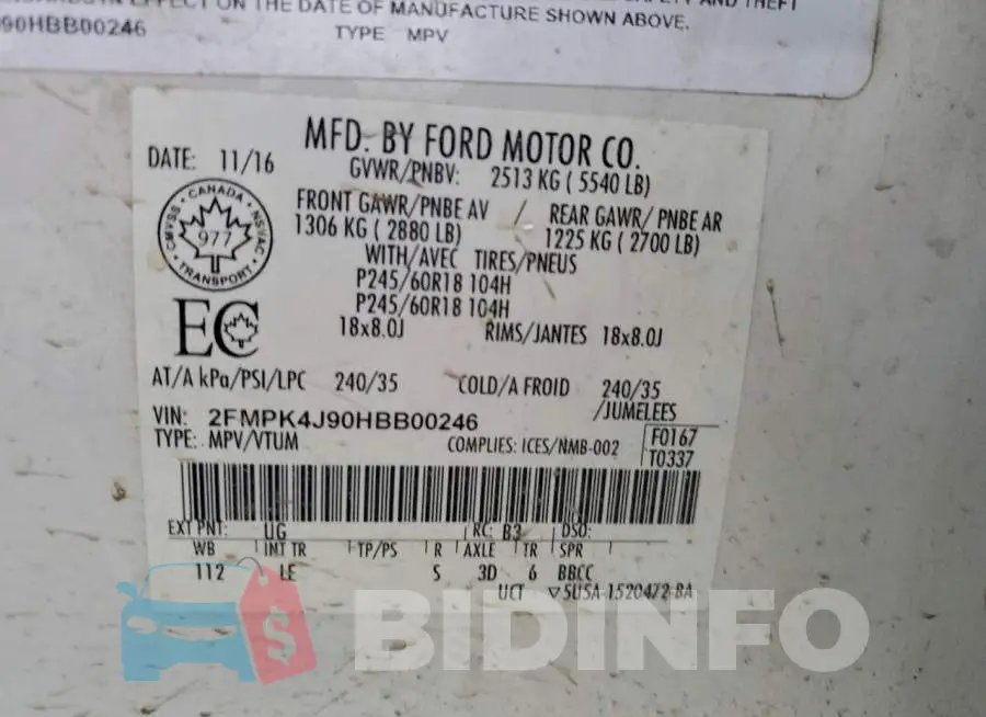2FMPK4J90HBB00246 Photo# 14