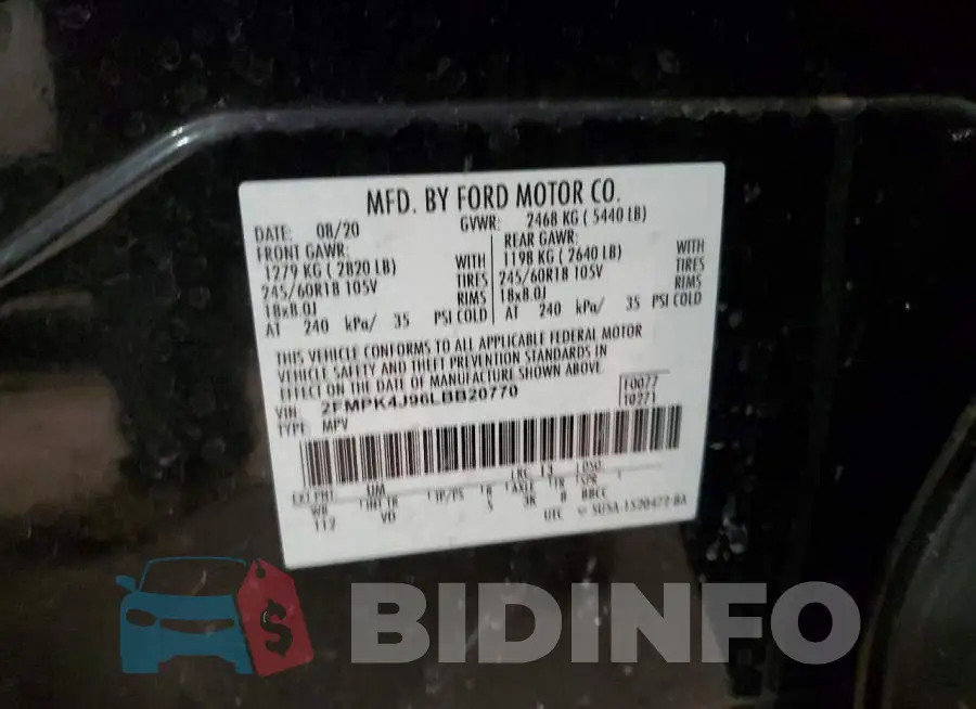 2FMPK4J96LBB20770 Photo# 13