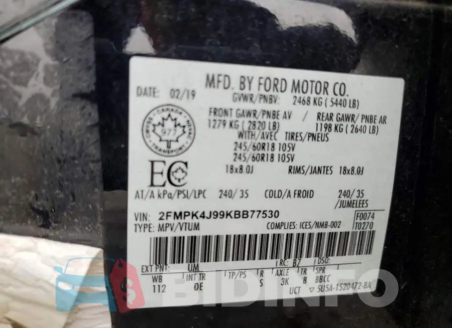 2FMPK4J99KBB77530 Photo# 13