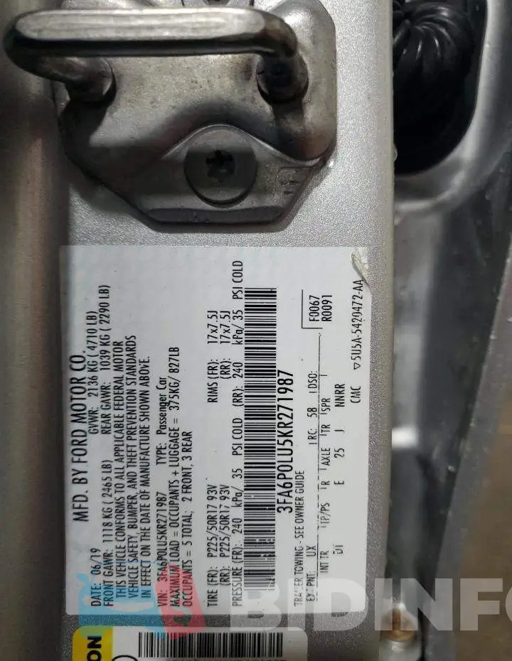 3FA6P0LU5KR271987 Photo# 12