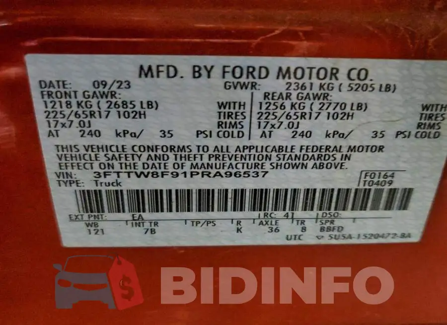 3FTTW8F91PRA96537 Photo# 12