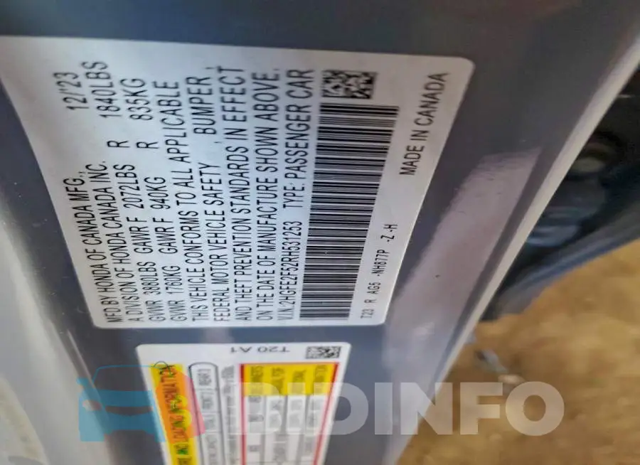 2HGFE2F52RH531253 Photo# 12