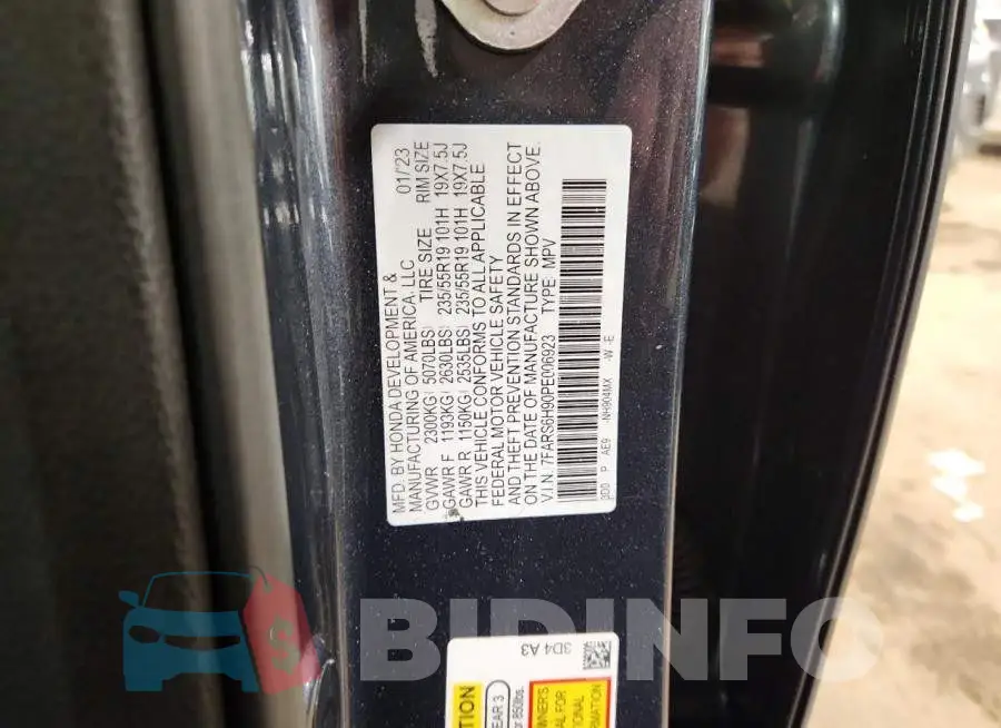 7FARS6H90PE006923 Photo# 14