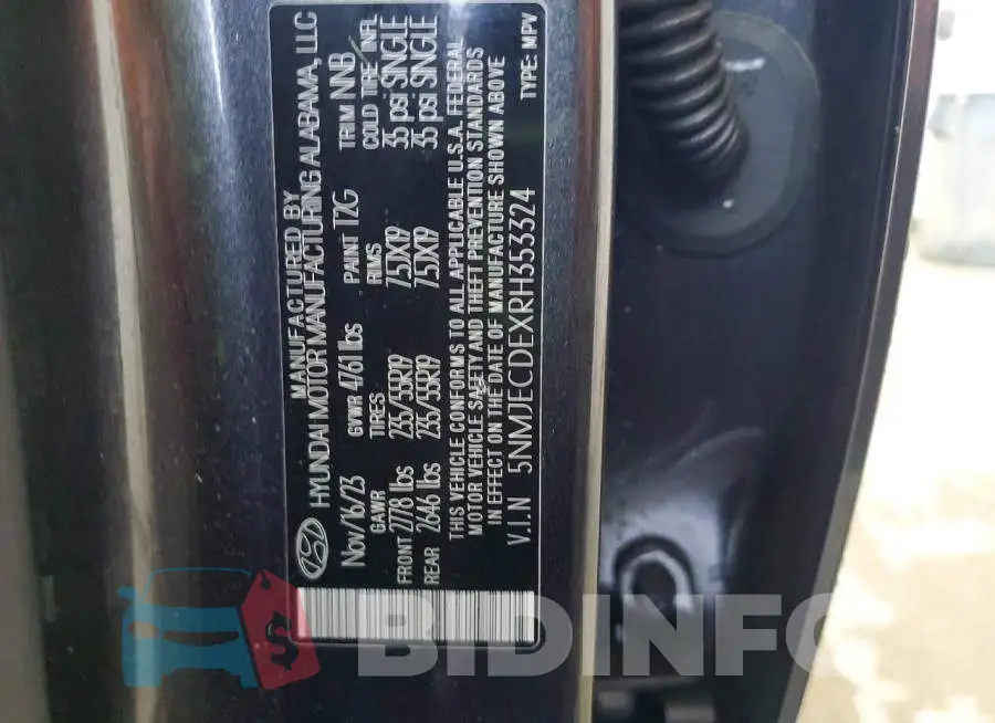 5NMJECDEXRH353324 Photo# 13