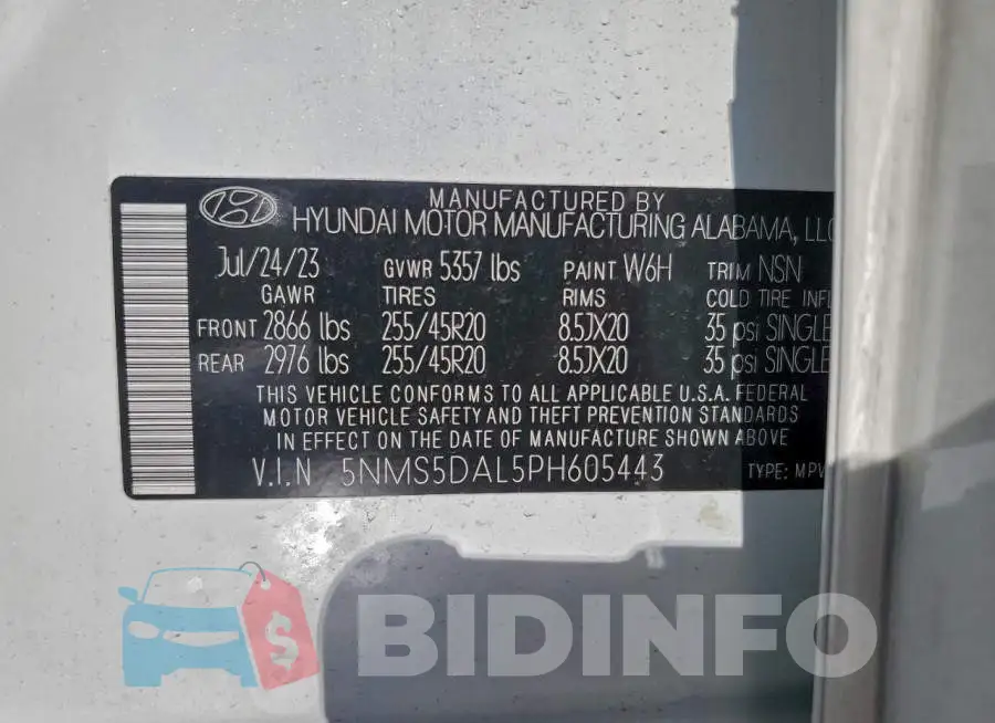 5NMS5DAL5PH605443 Photo# 14