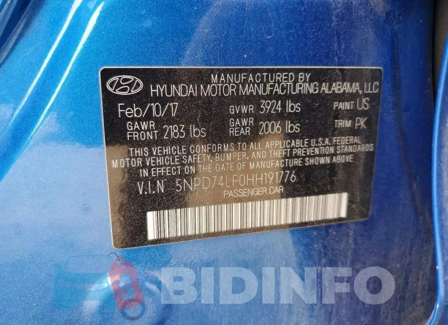 5NPD74LF0HH191776 Photo# 12