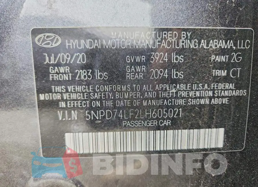 5NPD74LF2LH605021 Photo# 13