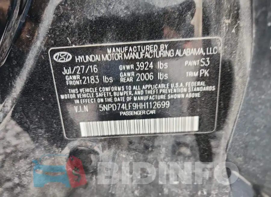 5NPD74LF9HH112699 Photo# 12