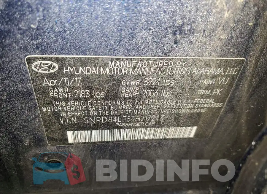 5NPD84LF5JH217243 Photo# 12