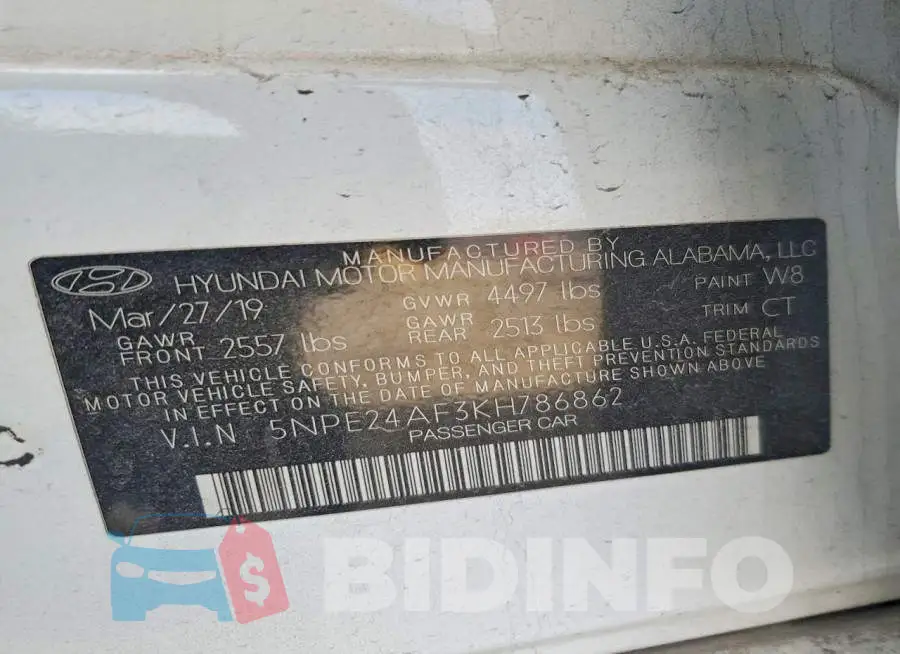 5NPE24AF3KH786862 Photo# 12